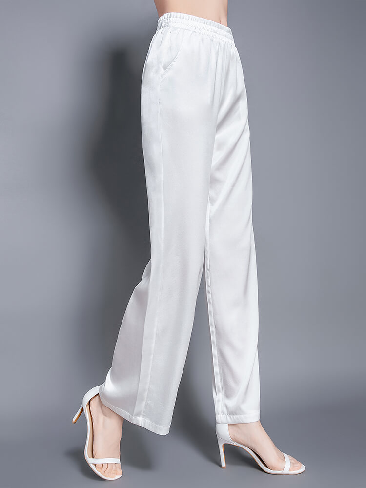 Mulberry Silk Wide-leg Long Pants