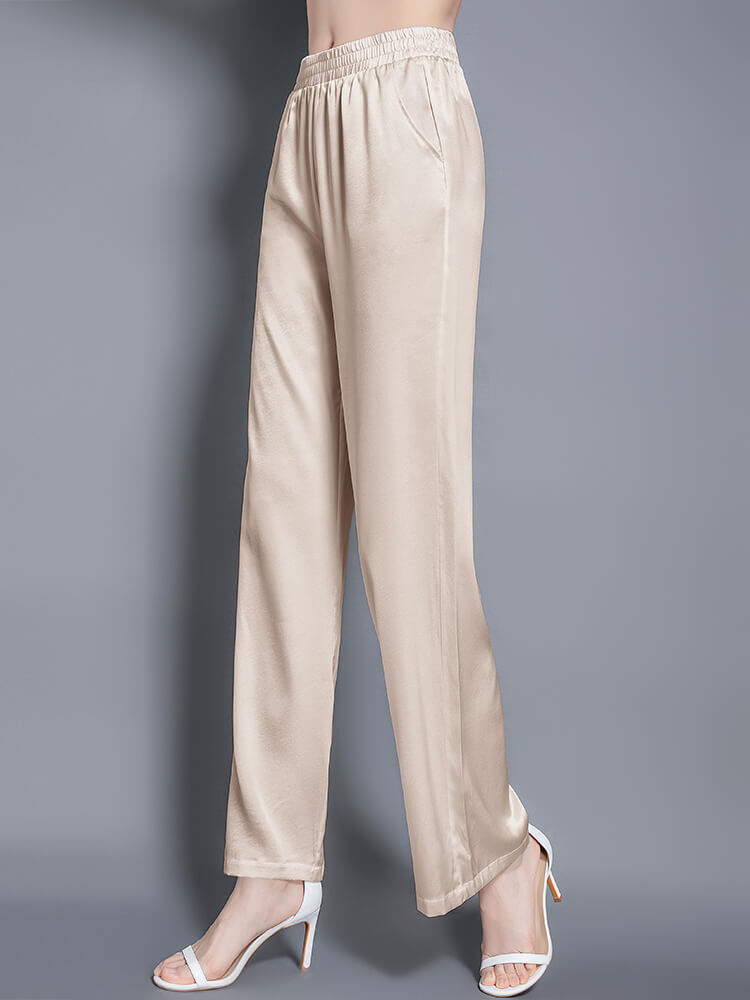 Mulberry Silk Wide-leg Long Pants