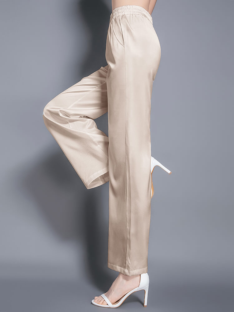 Mulberry Silk Wide-leg Long Pants