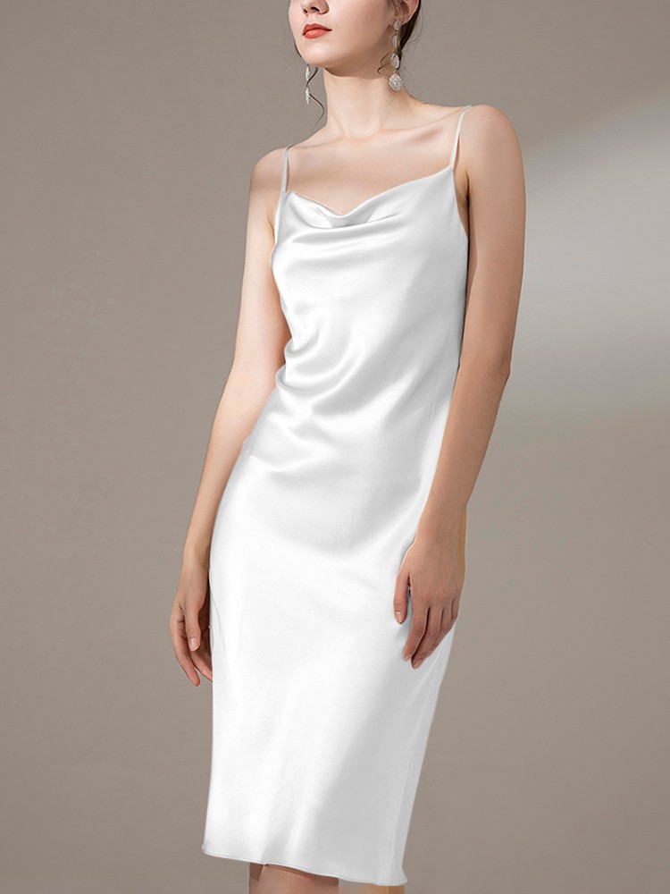 22 Momme Cowl Neck Silk Slip Dress