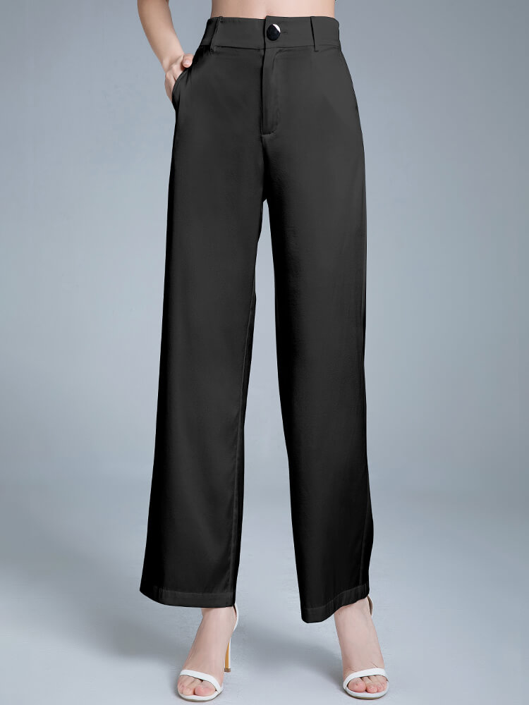 Pure Mulberry Silk Long Wide-Leg Pants for Women