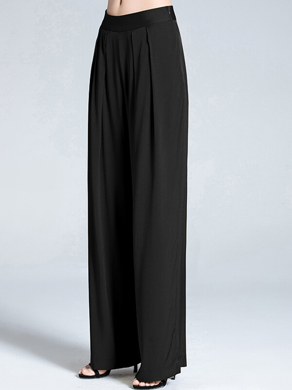 Mulberry Silk Long Wide Leg Silk Pants for Women