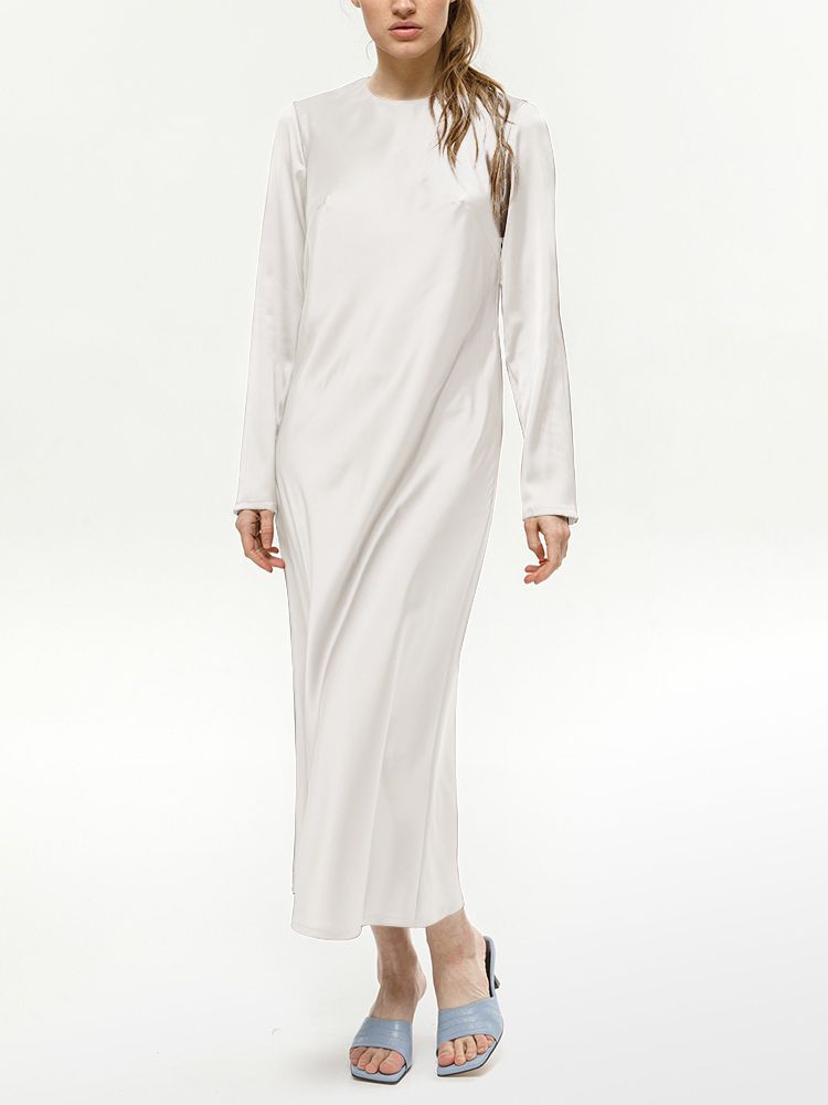 22 Momme Womens Long Sleeve Silk Dress