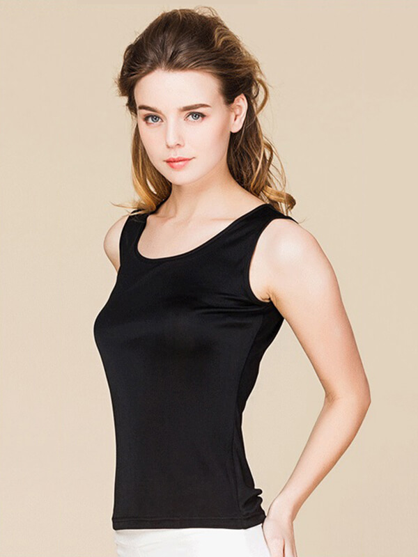 Women Sleeveless Basic Knitted Silk Vest