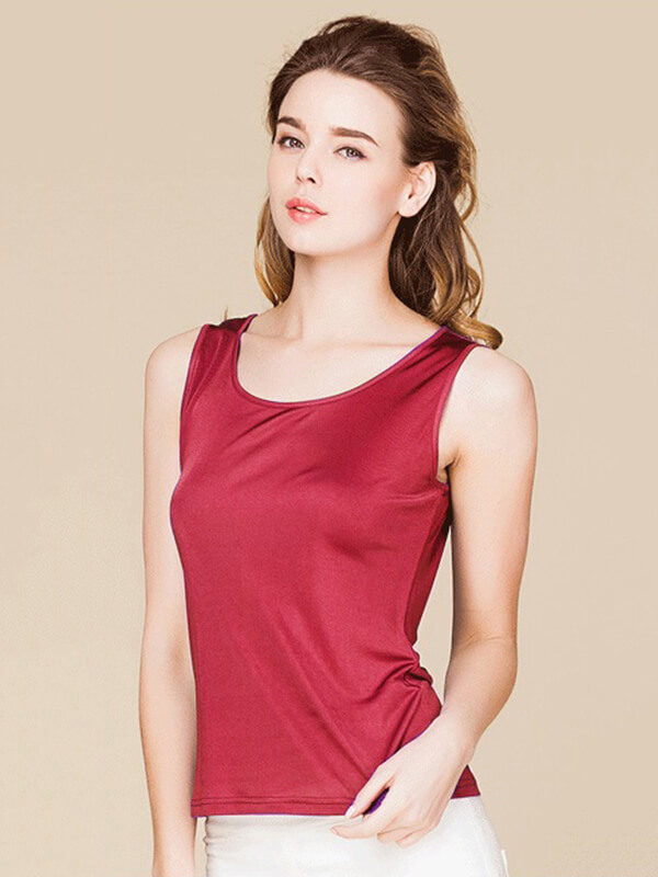 Women Sleeveless Basic Knitted Silk Vest