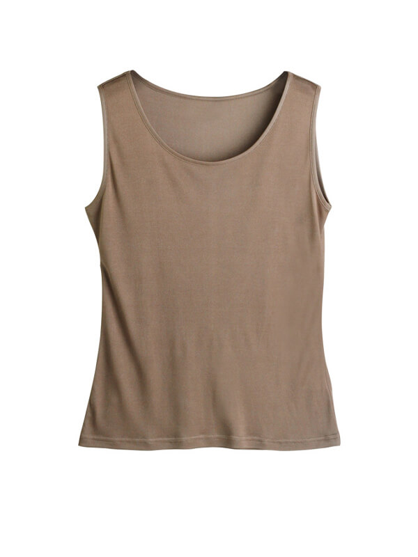 Women Sleeveless Basic Knitted Silk Vest