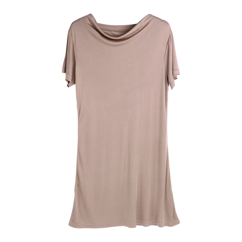 Stretchable Feminine Cowls Silk Knitted Nightgown