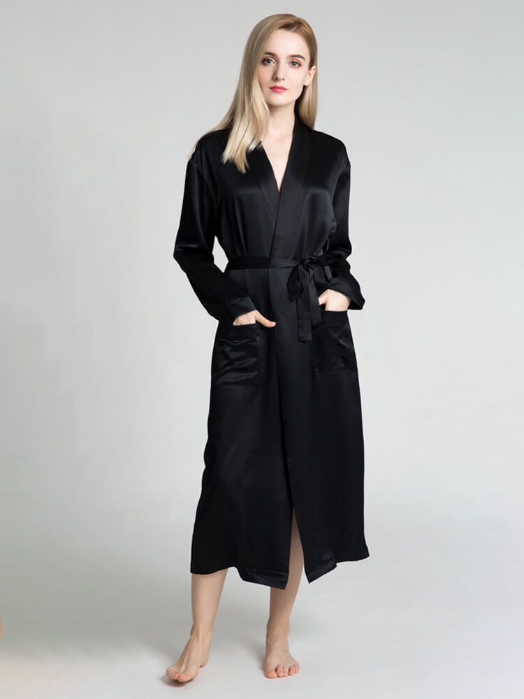 22 Momme Classic Long Silk Robe for Women