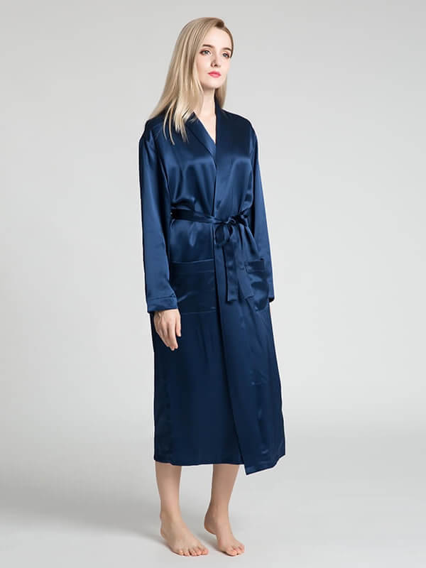 22 Momme Classic Long Silk Robe for Women