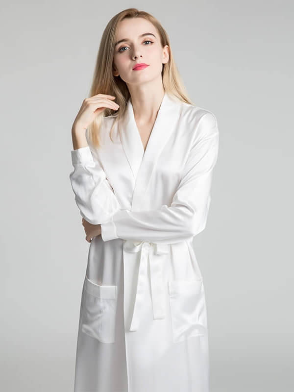 19 Momme Classic Long Silk Robe For Women