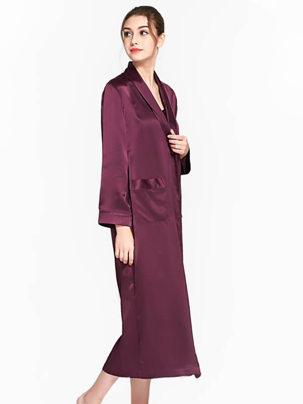 22 Momme Classic Long Silk Robe for Women