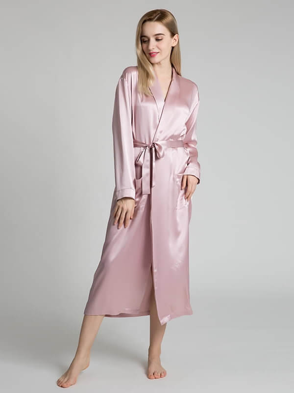 19 Momme Classic Long Silk Robe For Women