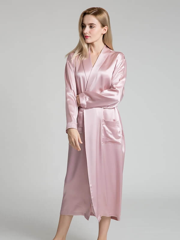 19 Momme Classic Long Silk Robe For Women
