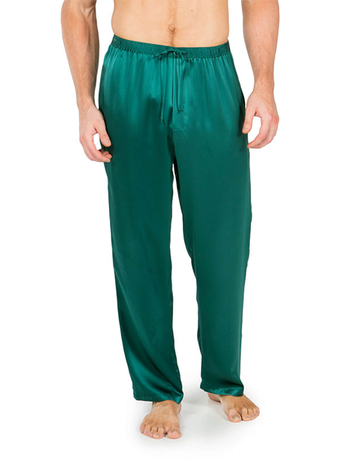 19 Momme Mens Comfortable Long Silk Pajama Pants With Drawstring