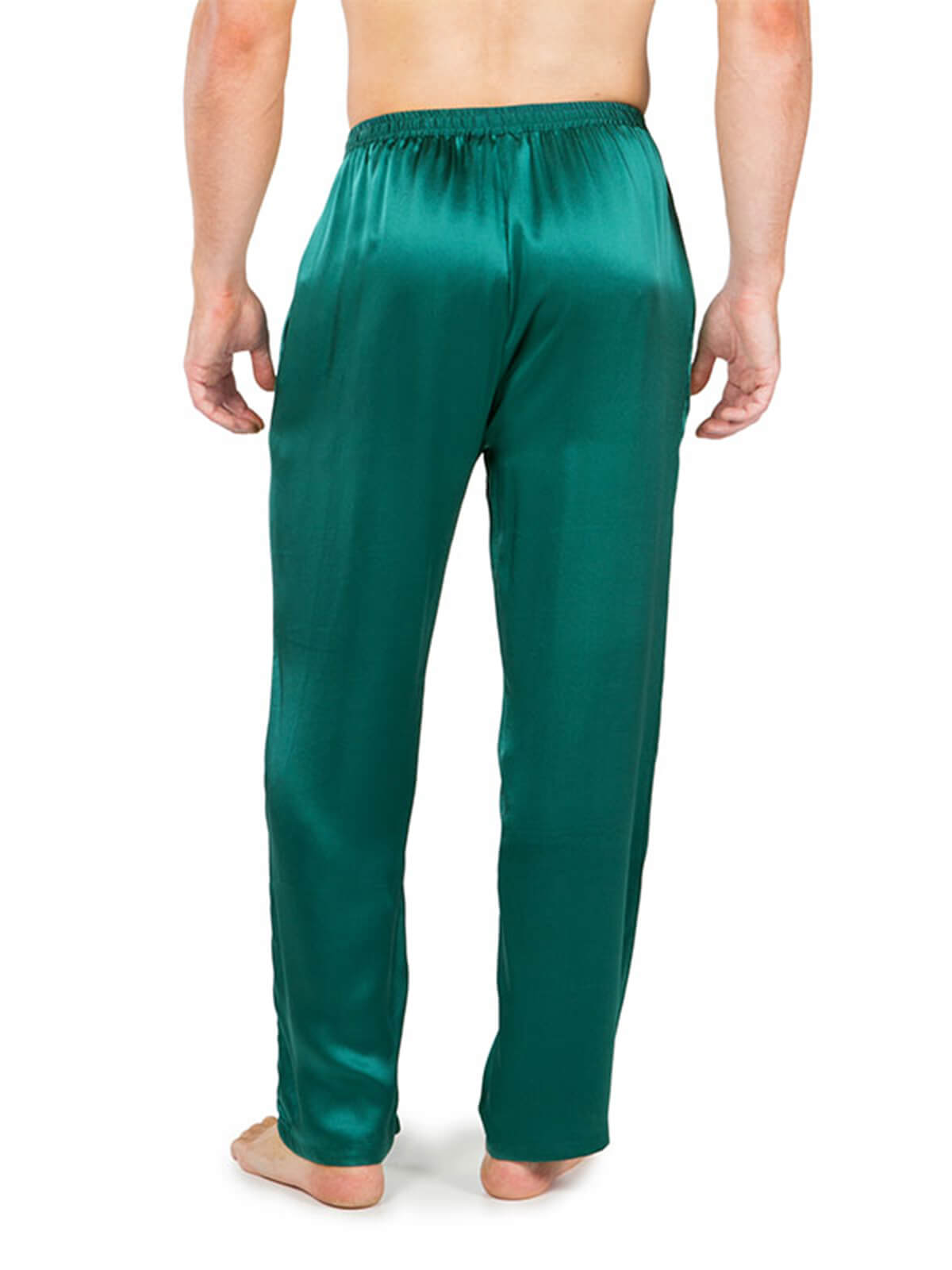 19 Momme Mens Comfortable Long Silk Pajama Pants with Drawstring