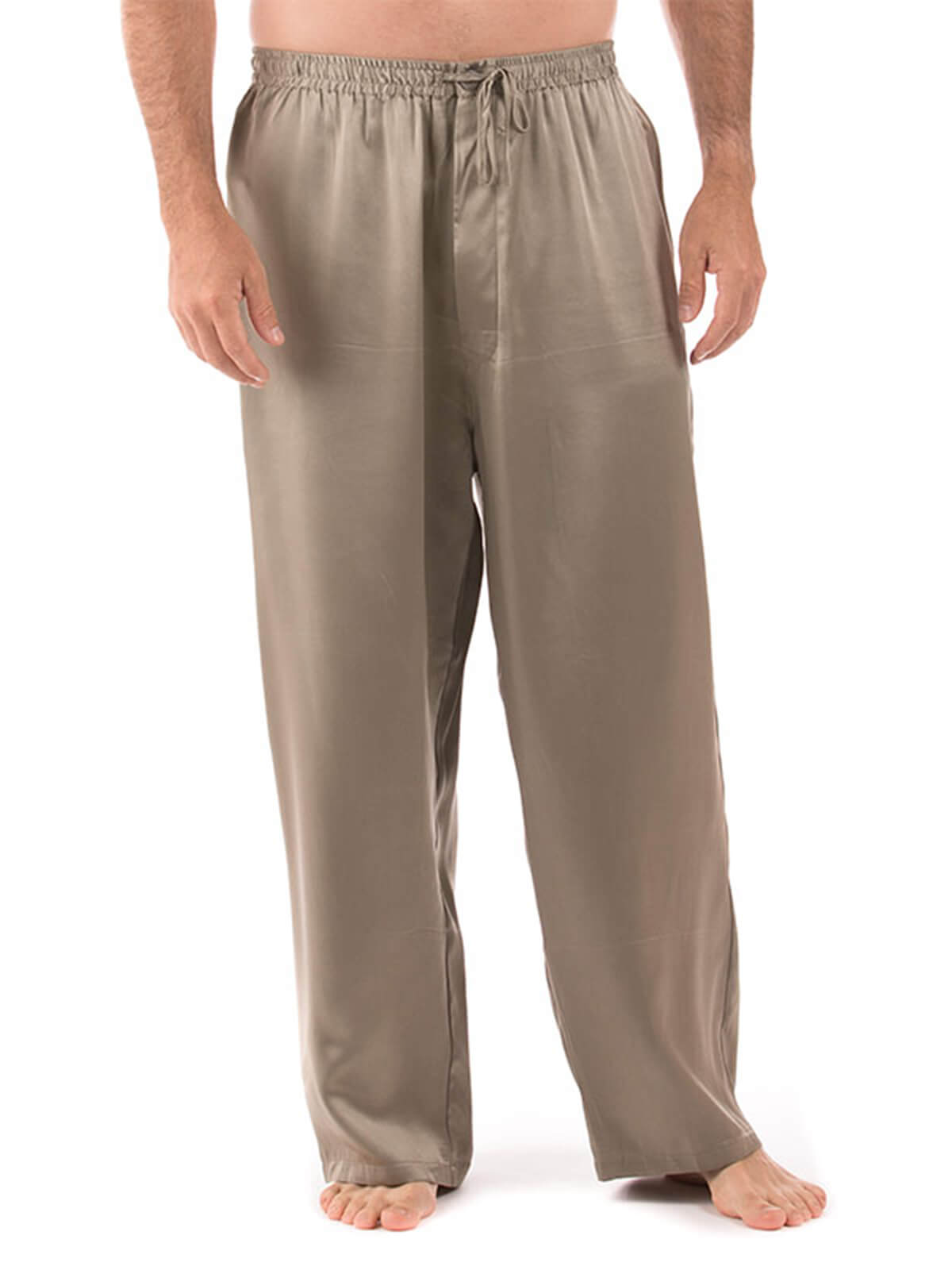 19 Momme Mens Comfortable Long Silk Pajama Pants with Drawstring
