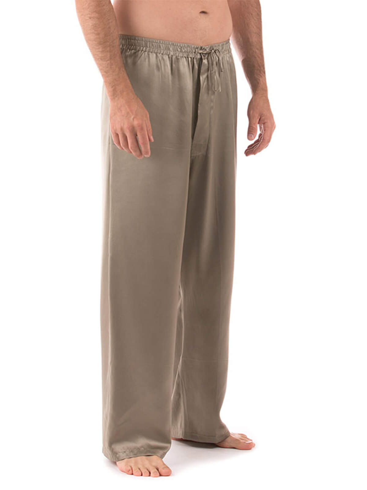 19 Momme Mens Comfortable Long Silk Pajama Pants with Drawstring