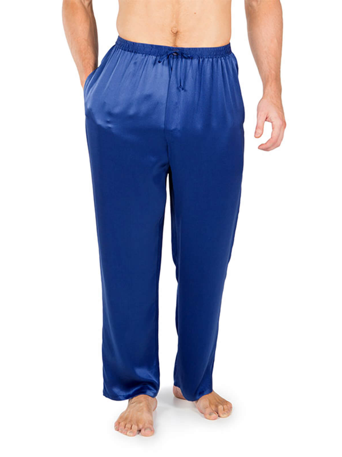 19 Momme Mens Comfortable Long Silk Pajama Pants With Drawstring