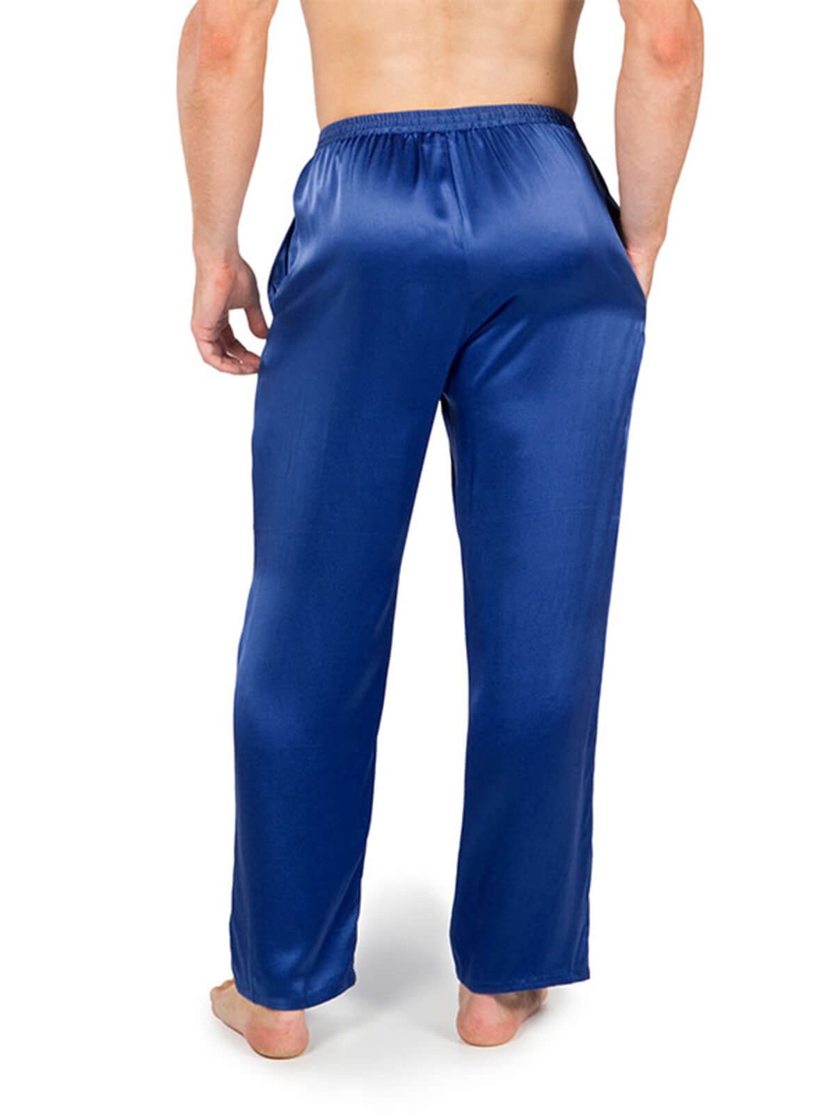 19 Momme Mens Comfortable Long Silk Pajama Pants with Drawstring
