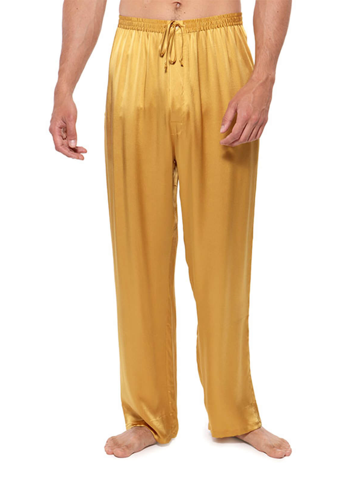 19 Momme Mens Comfortable Long Silk Pajama Pants With Drawstring