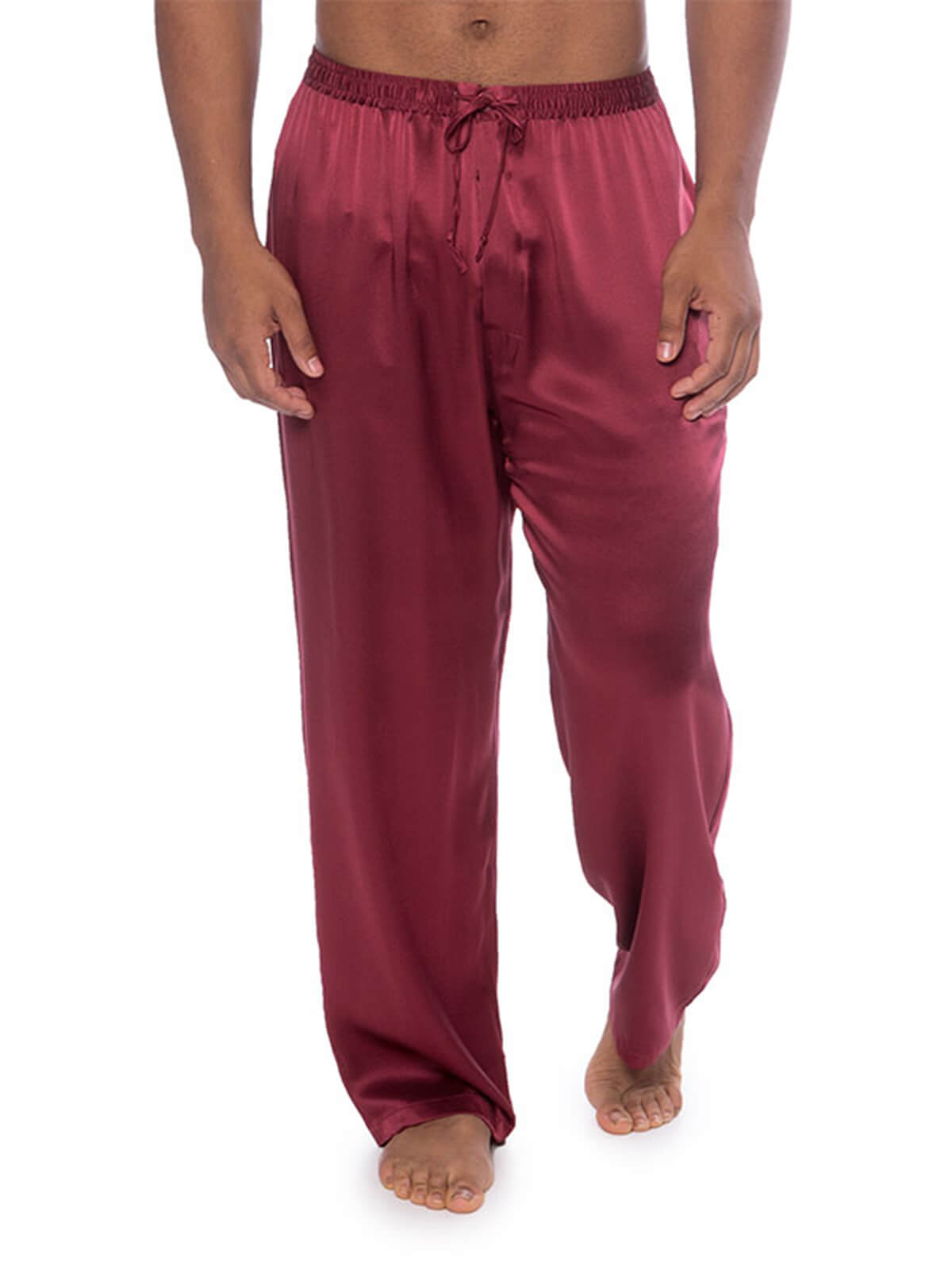 19 Momme Mens Comfortable Long Silk Pajama Pants with Drawstring