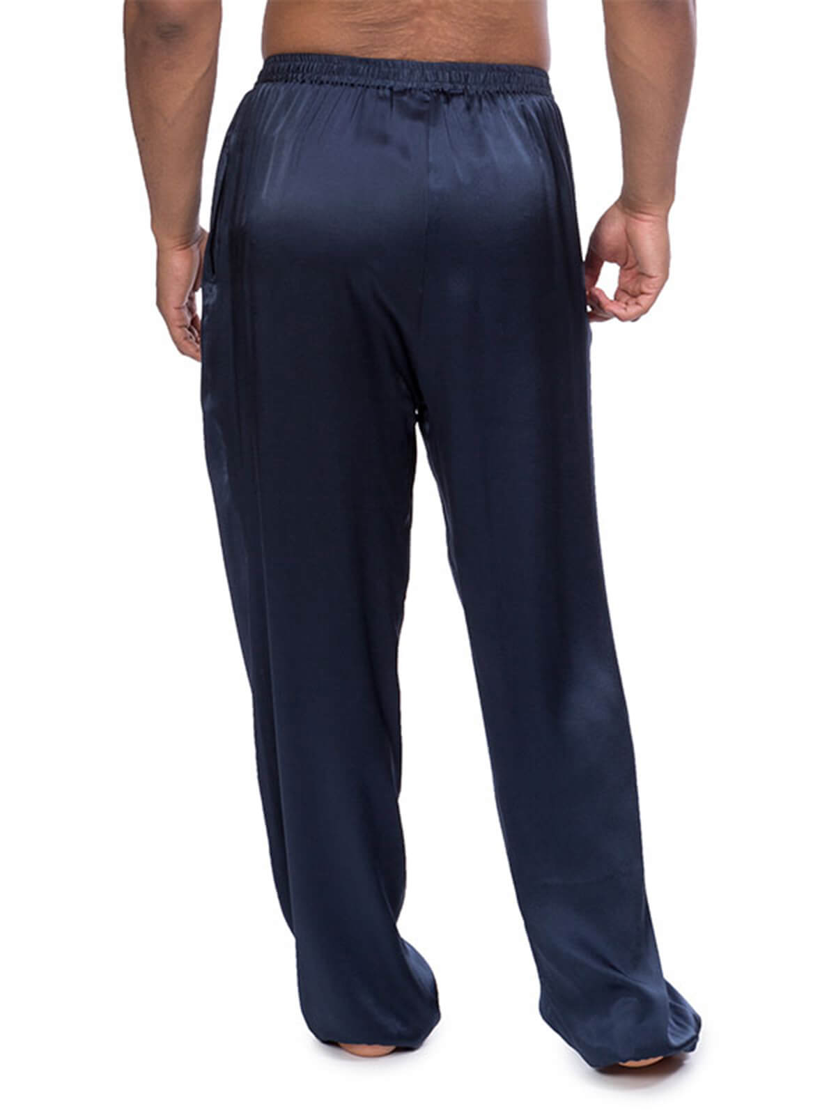 19 Momme Mens Comfortable Long Silk Pajama Pants with Drawstring
