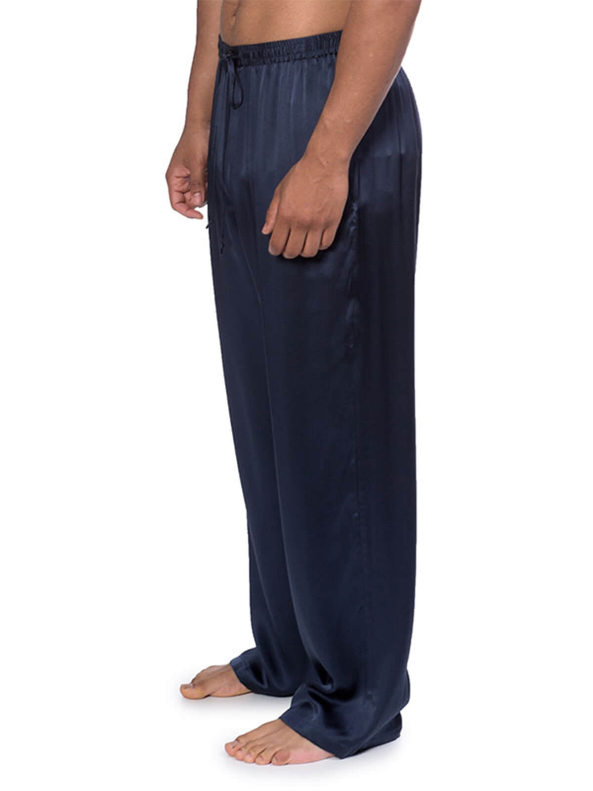 19 Momme Mens Comfortable Long Silk Pajama Pants with Drawstring