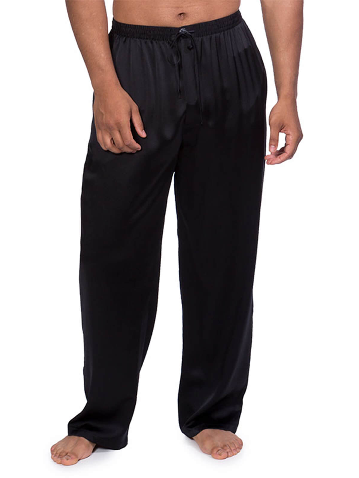 19 Momme Mens Comfortable Long Silk Pajama Pants with Drawstring