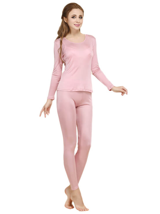 Women Silk Thermal Underwear Sets