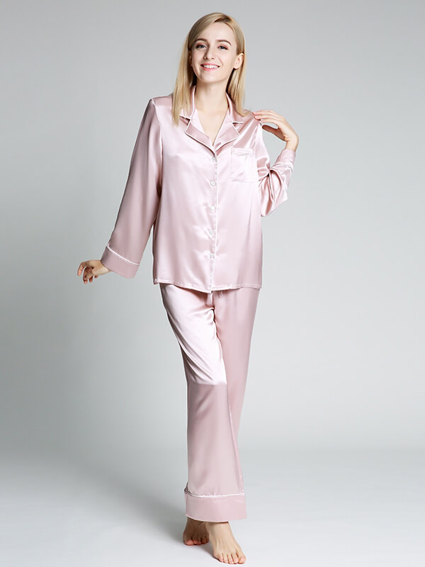 22 Momme Wide-Leg Full Length Silk Pajama Set for Women