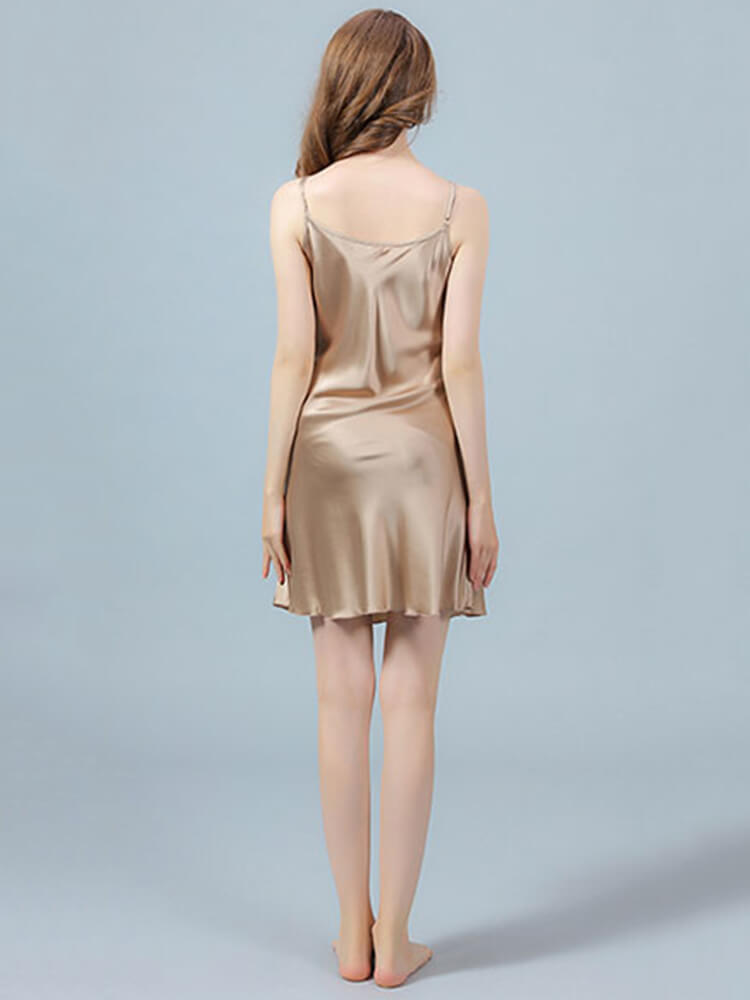 19 Momme Sexy Bow-Tie Silk Chemise