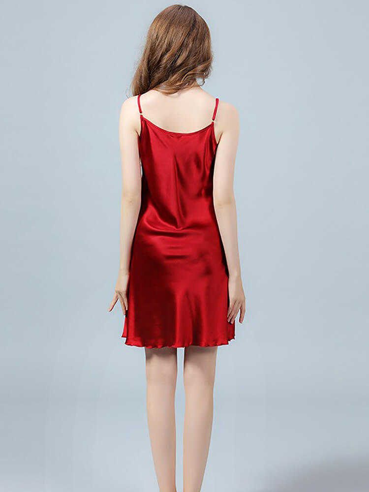 19 Momme Sexy Bow-Tie Silk Chemise