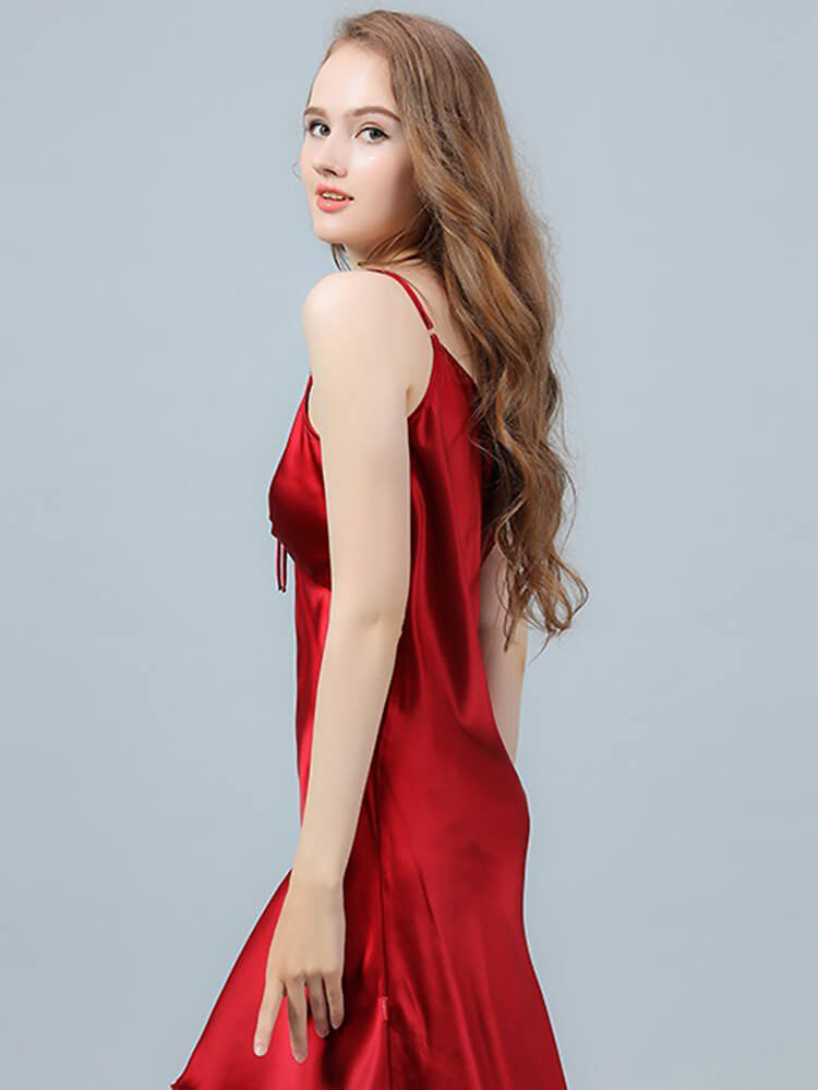 19 Momme Sexy Bow-Tie Silk Chemise