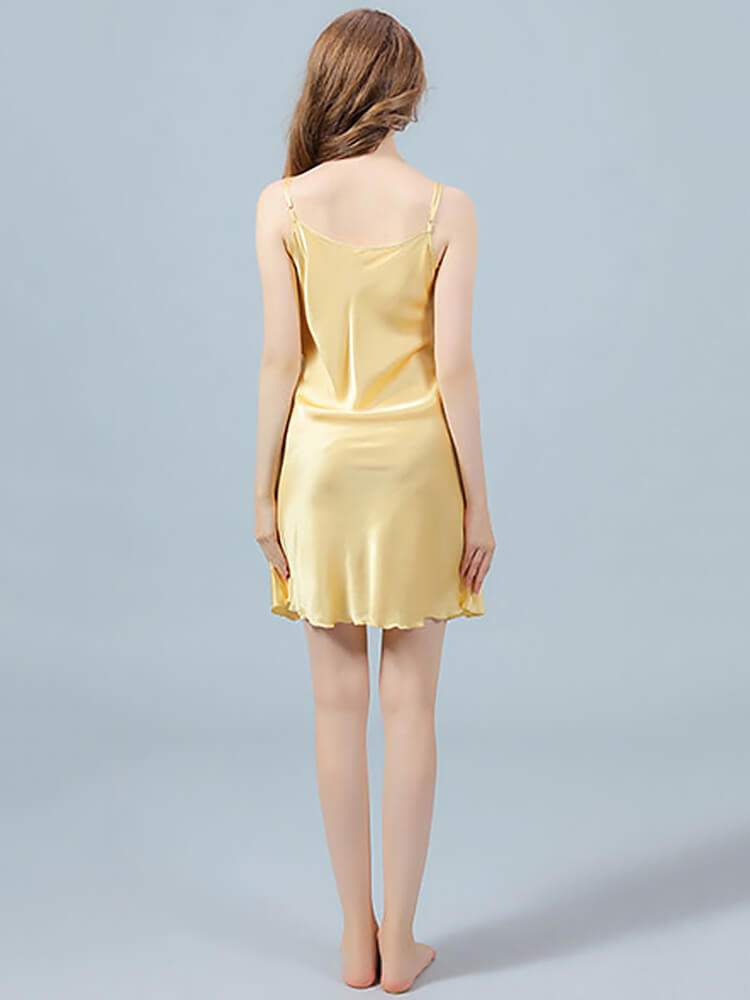 19 Momme Sexy Bow-Tie Silk Chemise
