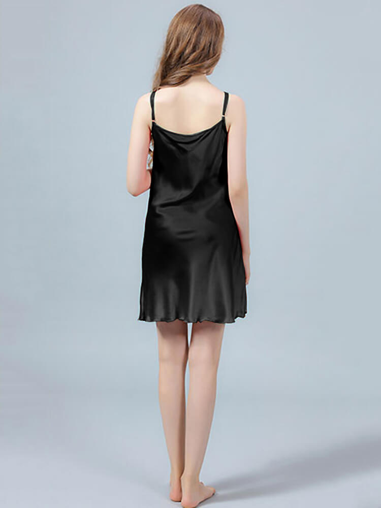 19 Momme Sexy Bow-Tie Silk Chemise