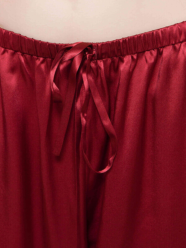 22 Momme Classic Trimmed Long Silk Pajama Set for Women