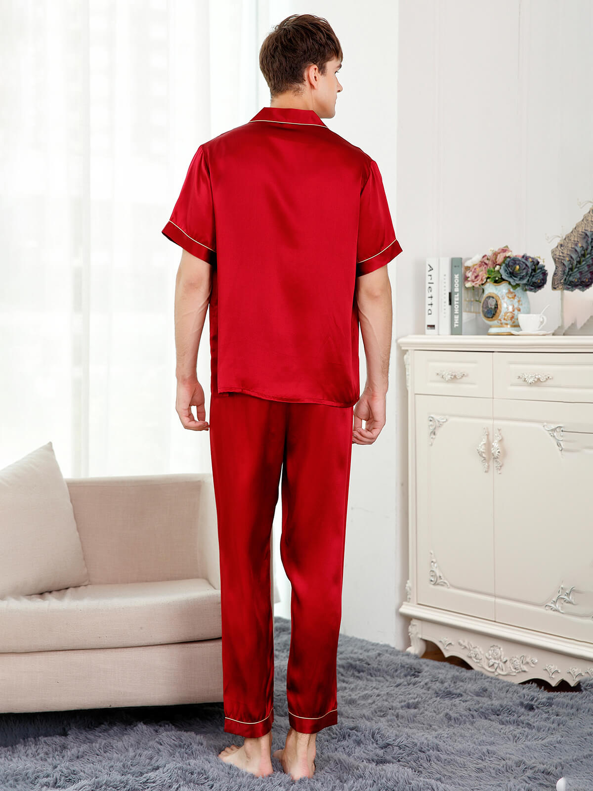 19 Momme Short Sleeved Silk Pajama Set For Men