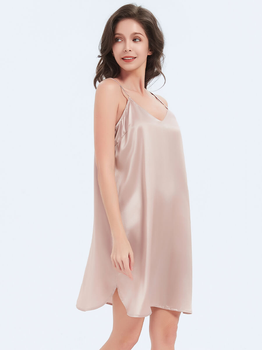 19 Momme Loose A-Line V-Neck Silk Chemise