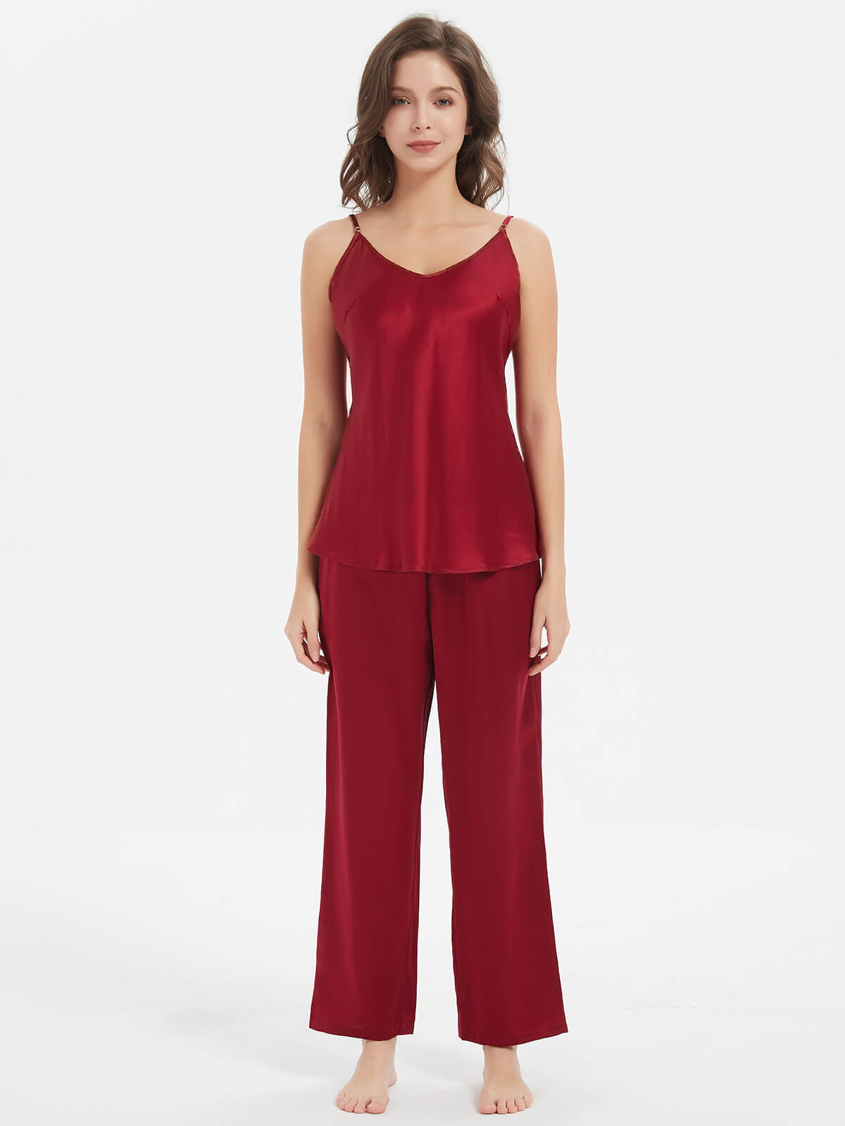 19 Momme Pure Mulberry Silk Camisole And Pants Pajamas Set