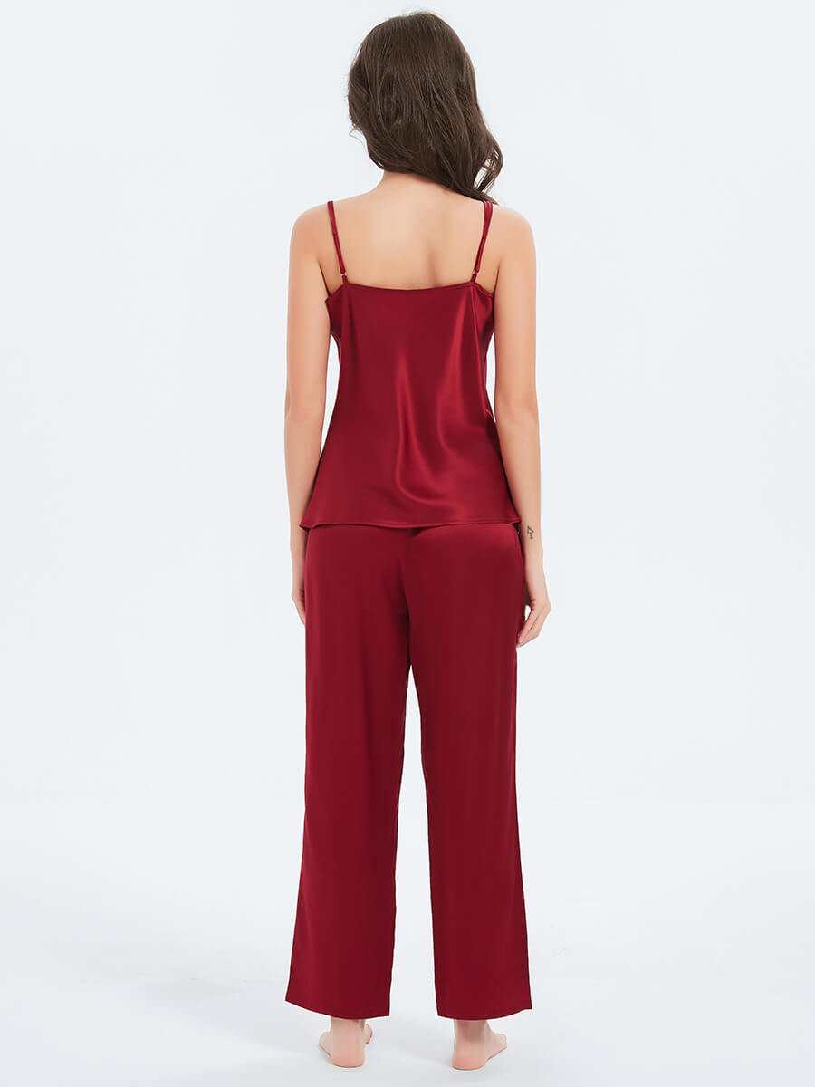 19 Momme Pure Mulberry Silk Camisole And Pants Pajamas Set