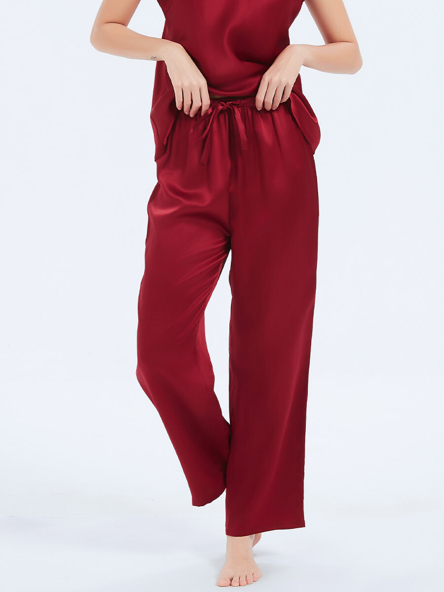 19 Momme Pure Mulberry Silk Camisole And Pants Pajamas Set