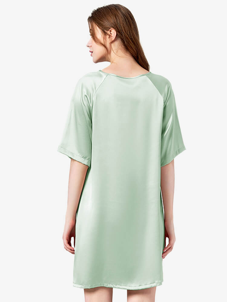 19 Momme Loose Silk Nightgown Raglan Sleeves