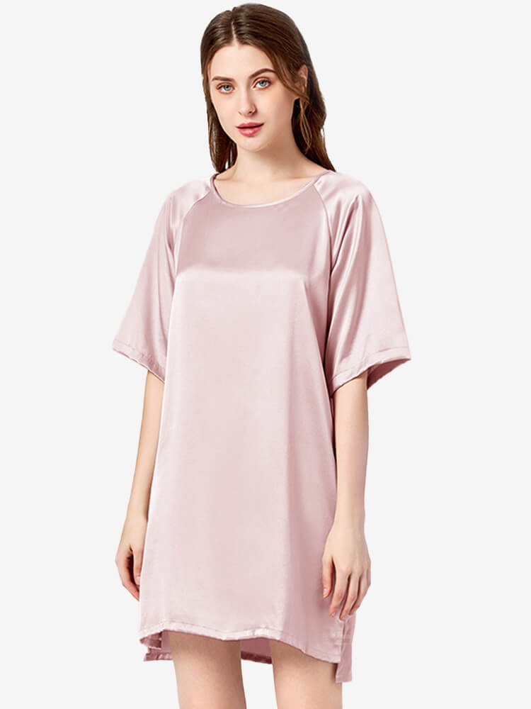 19 Momme Loose Silk Nightgown Raglan Sleeves