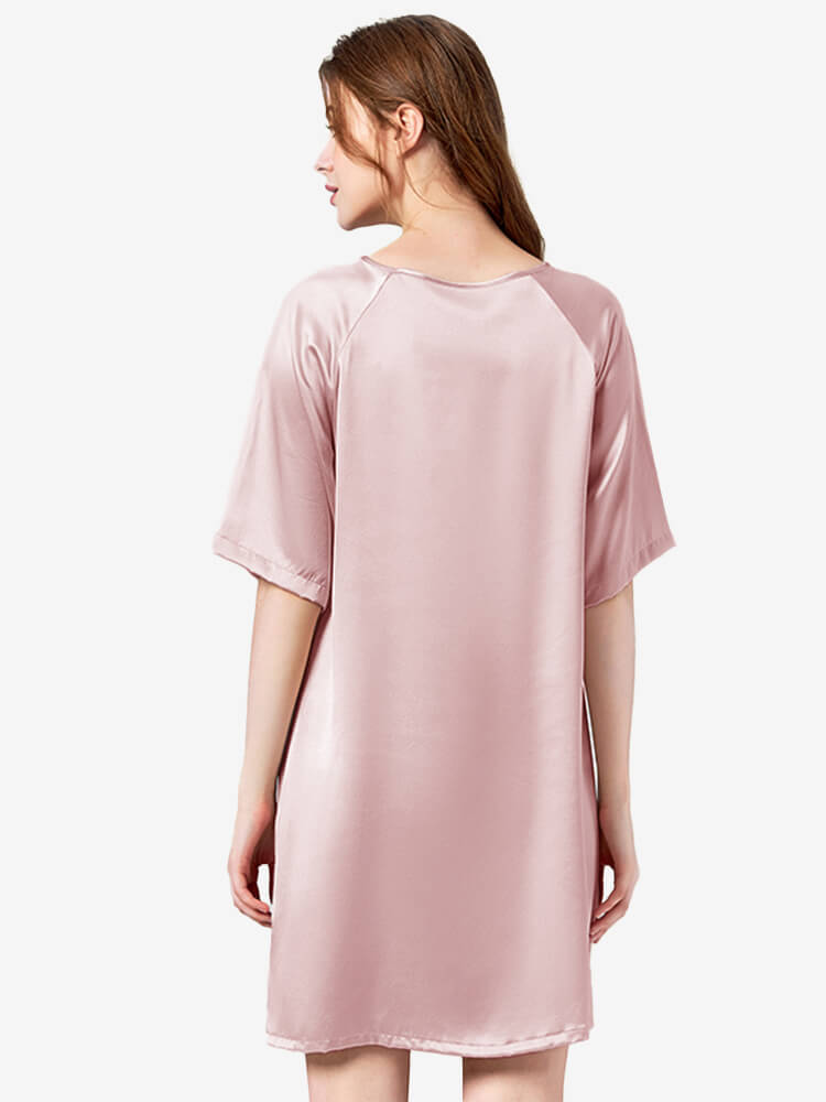 19 Momme Loose Silk Nightgown Raglan Sleeves