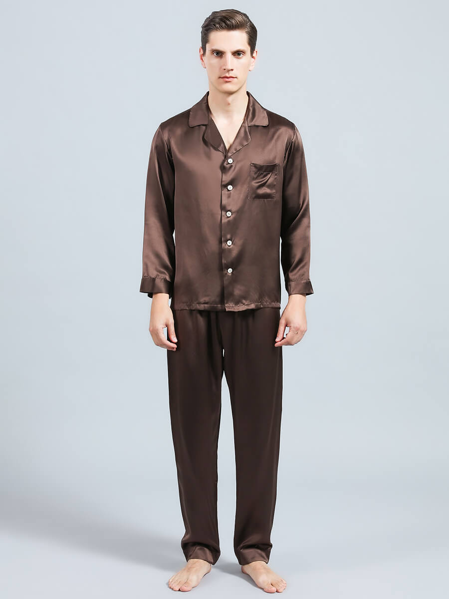 19 Momme Mens Classic Silk Pajama Sets - Click Image to Close