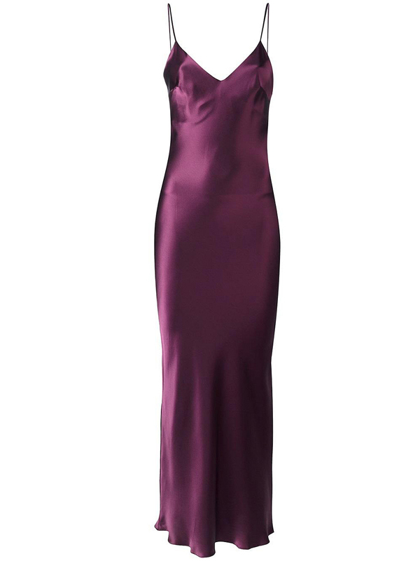 Luxurious Long Silk Slip Nightgown Women Elegant Silk Nightdress