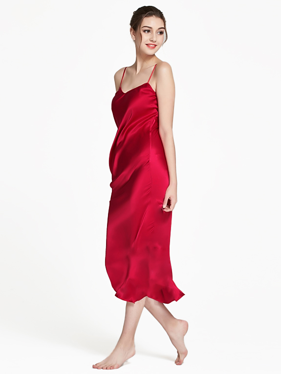 19 Momme Elegant Long Silk Slip Nightgown