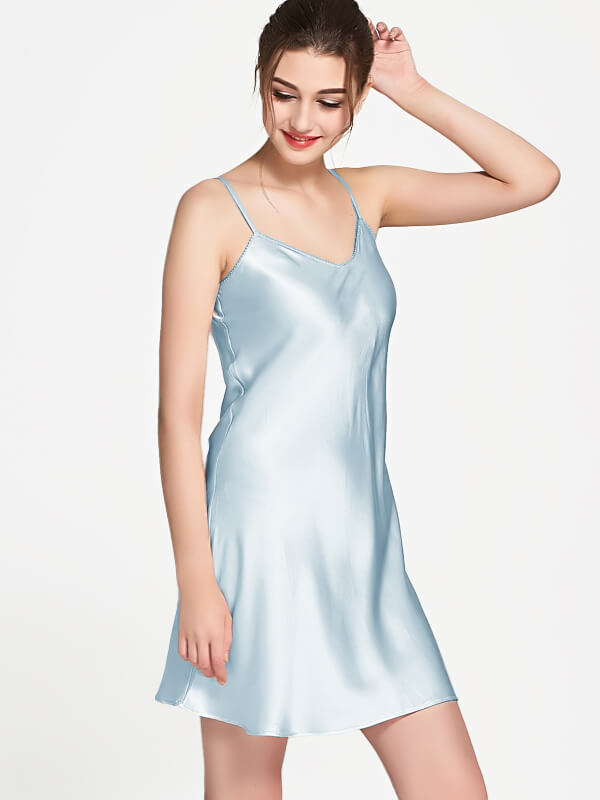 19 Momme Classic Short Silk Slip Nightgown
