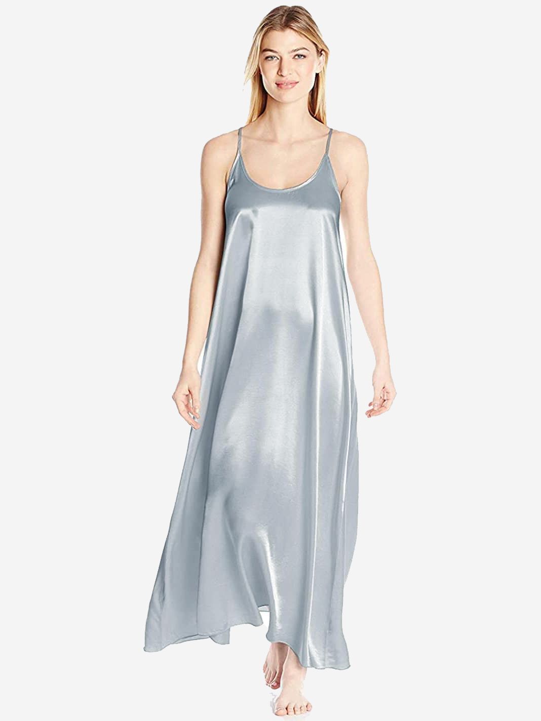 22 Momme Racerback Spaghetti Strap Long Mulberry Silk Nightgown