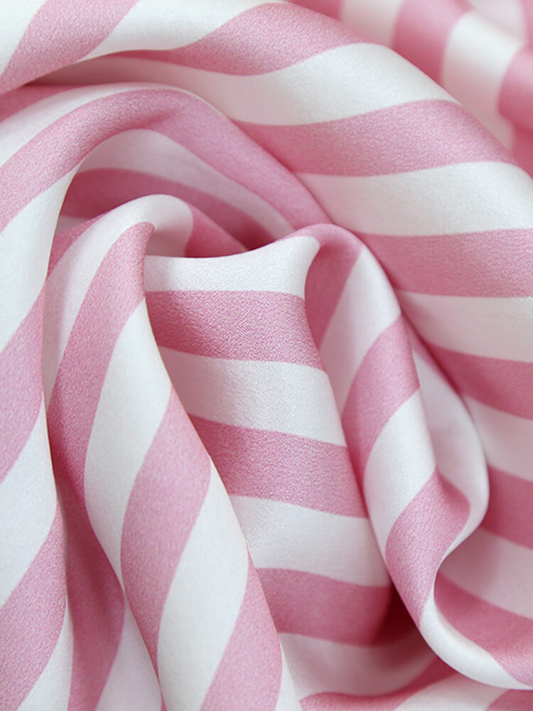 19 Momme Striped Long Sleeve Silk Pajama Shorts Set